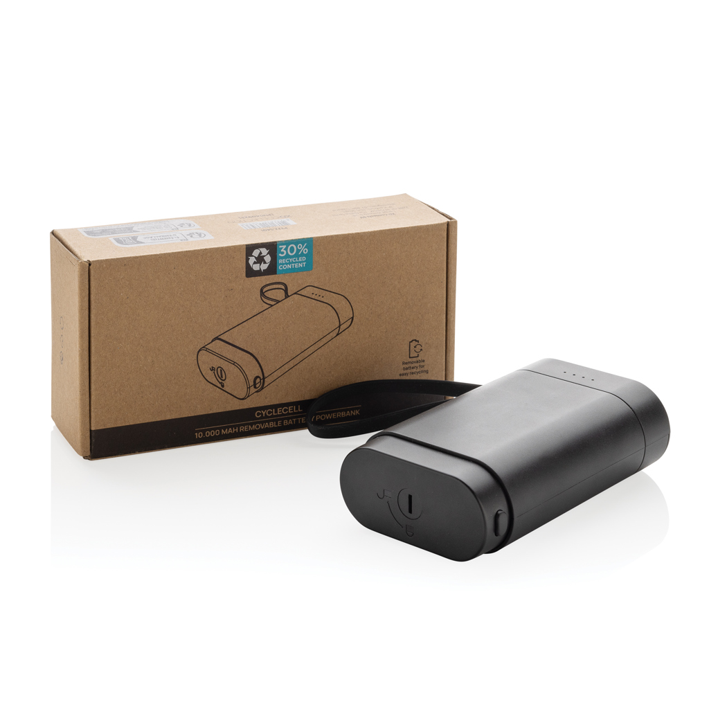 CycleCell 10.000mah Powerbank mit herausnehmbarer Batterie