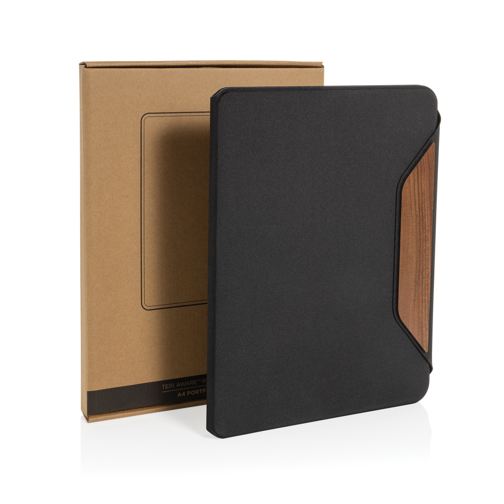 Teri AWARE™ A4 Portfolio aus RPET und Walnuss