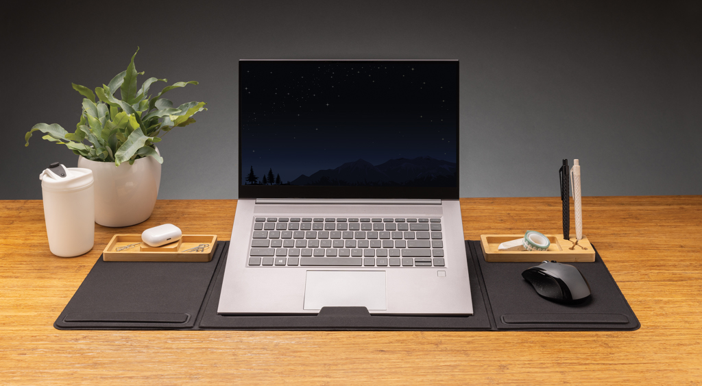 Impact AWARE RPET faltbare Desk-Organizer mit Laptop-Ständer