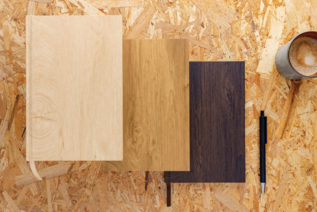 Kavana A5 Notizbuch mit Holz-Print