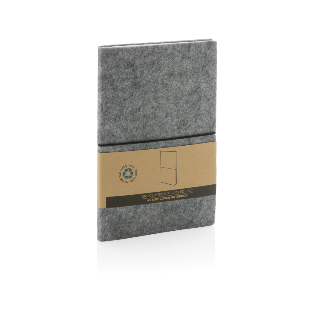 A5-Softcover-Notizbuch aus GRS zertifiert recyceltem Filz