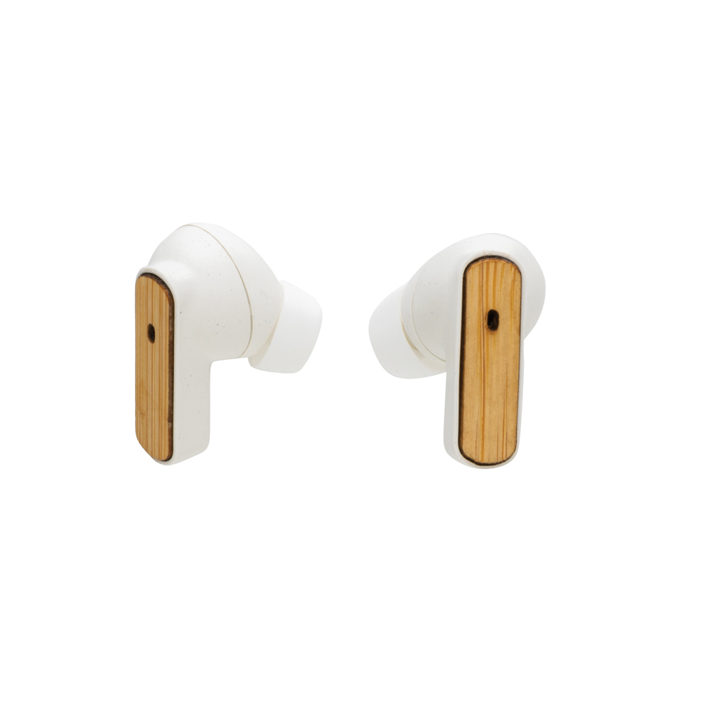 TWS-Ohrhörer aus recyceltem RCS-Kunststoff und Bambus