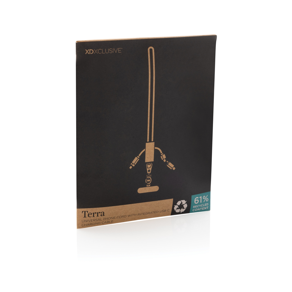 Terra 60Wduales Ladekabel aus RCS recyceltem PET mit Lanyard