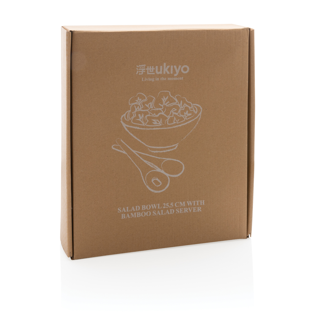 Ukiyo Salatschüssel Mit Bambus Salatbesteck
