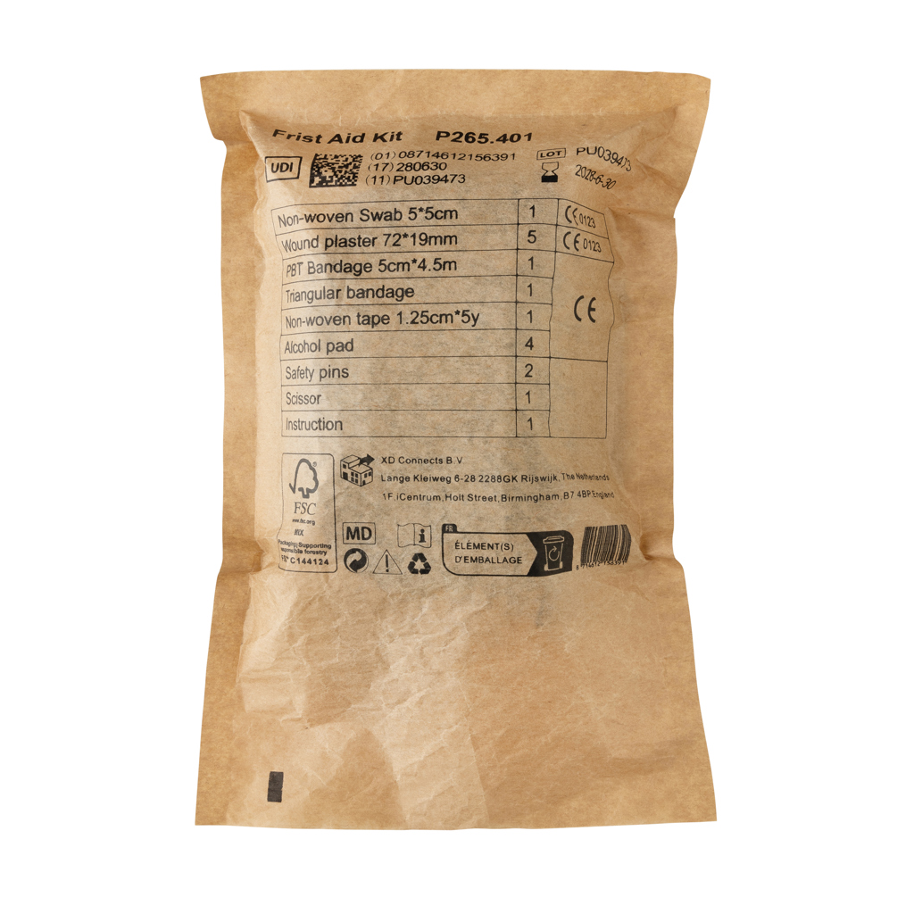 Kleines Erste-Hilfe-Set in RCS recycelter Nubuk-PU Tasche