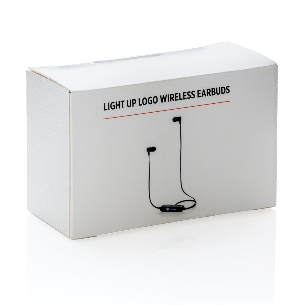 Wireless Ohrhörer mit leuchtendem Logo