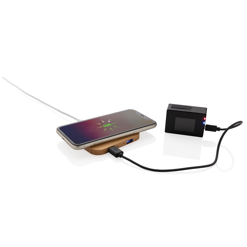 5W-Wireless-Charger aus Bambus mit USB
