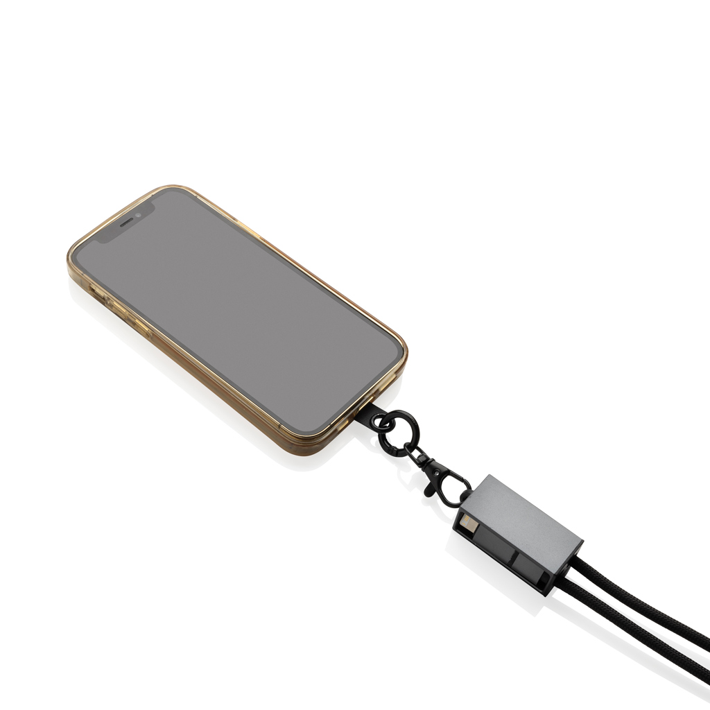 Terra 60Wduales Ladekabel aus RCS recyceltem PET mit Lanyard